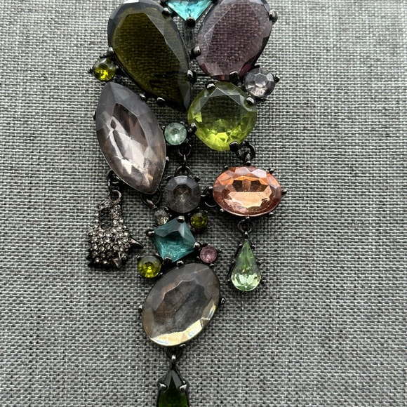 VTG LOULOU DE LA FALAISE PARIS COUTURE RUNWAY OVERSIZE JEWEL BROOCH PIN NECKLACE - Picture 3 of 12